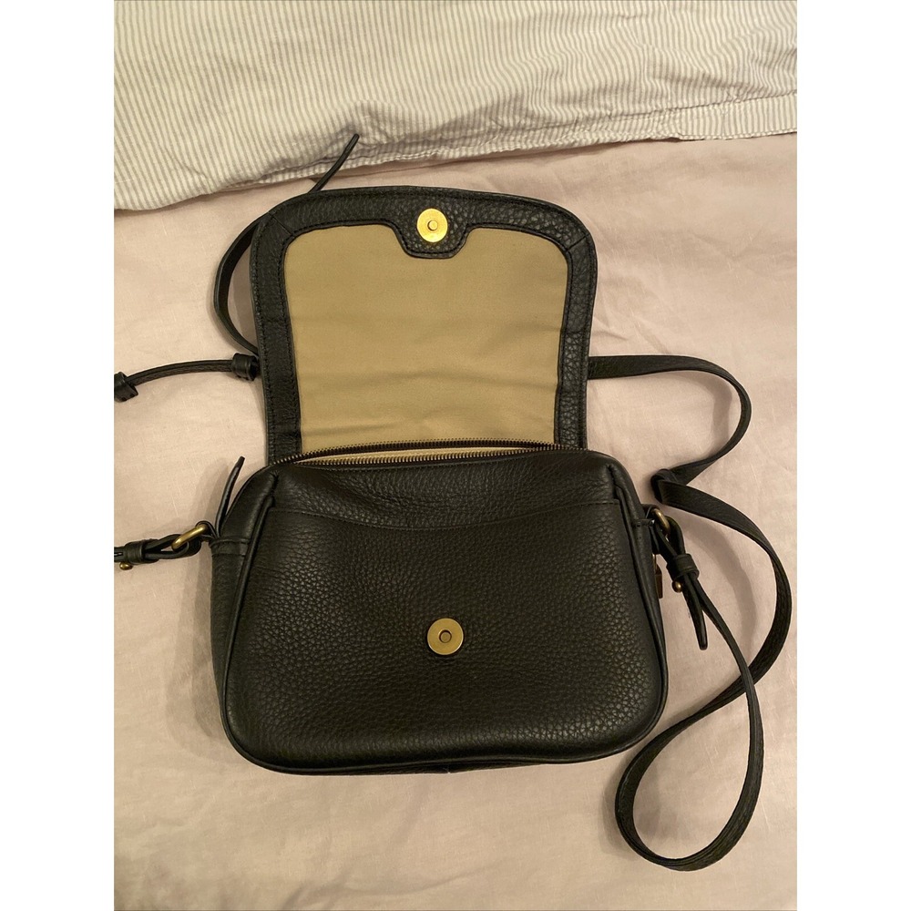 JCrew Collection Black Leathr Leopard Calf Hair Signet Flap Crossbody Bag EUC - Picture 6 of 10